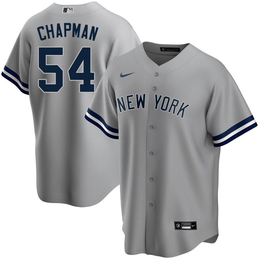 2020 Nike Men #54 Aroldis Chapman New York Yankees Baseball Jerseys Sale-Gray